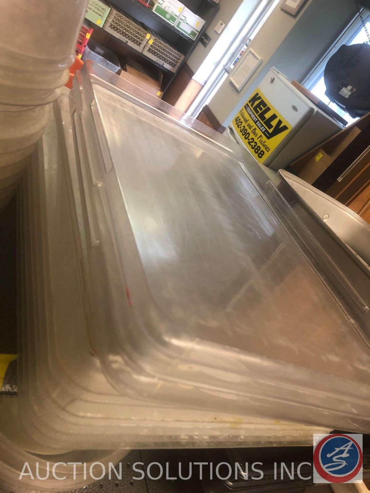 (7) Cambro 12" x 18" Lids, (3) Plastic Trays