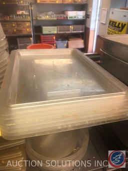 (7) Cambro 12" x 18" Lids, (3) Plastic Trays