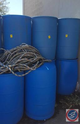(12) 50 Gallon Plastic Barrels w/ Lids