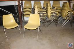 [44] Yellow Molded Plastic Stacking Chairs (Choice of [2] Lots)