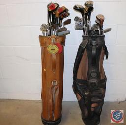 [2] Sets of Steel Shaft Golf Clubs in Classic Leather Carry Bags (Choice of [3] Lots)