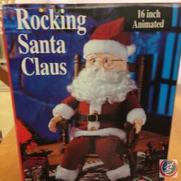 Christmas Pillows, Rocking Mr. & Mrs. Claus, Hawaiian Santa, Garland - Incl. tote & garbage can with