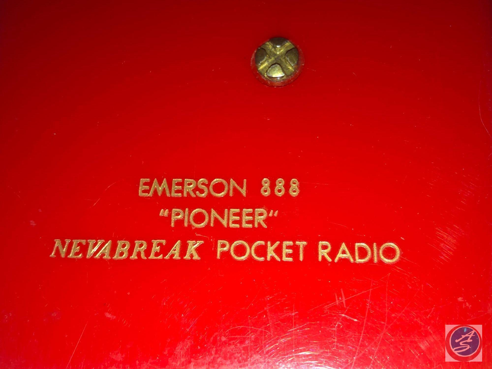 Emerson Model No. 888 Pioneer Nevabreak Pocket Transistor Radio, Admiral Transistor Radio, Philco