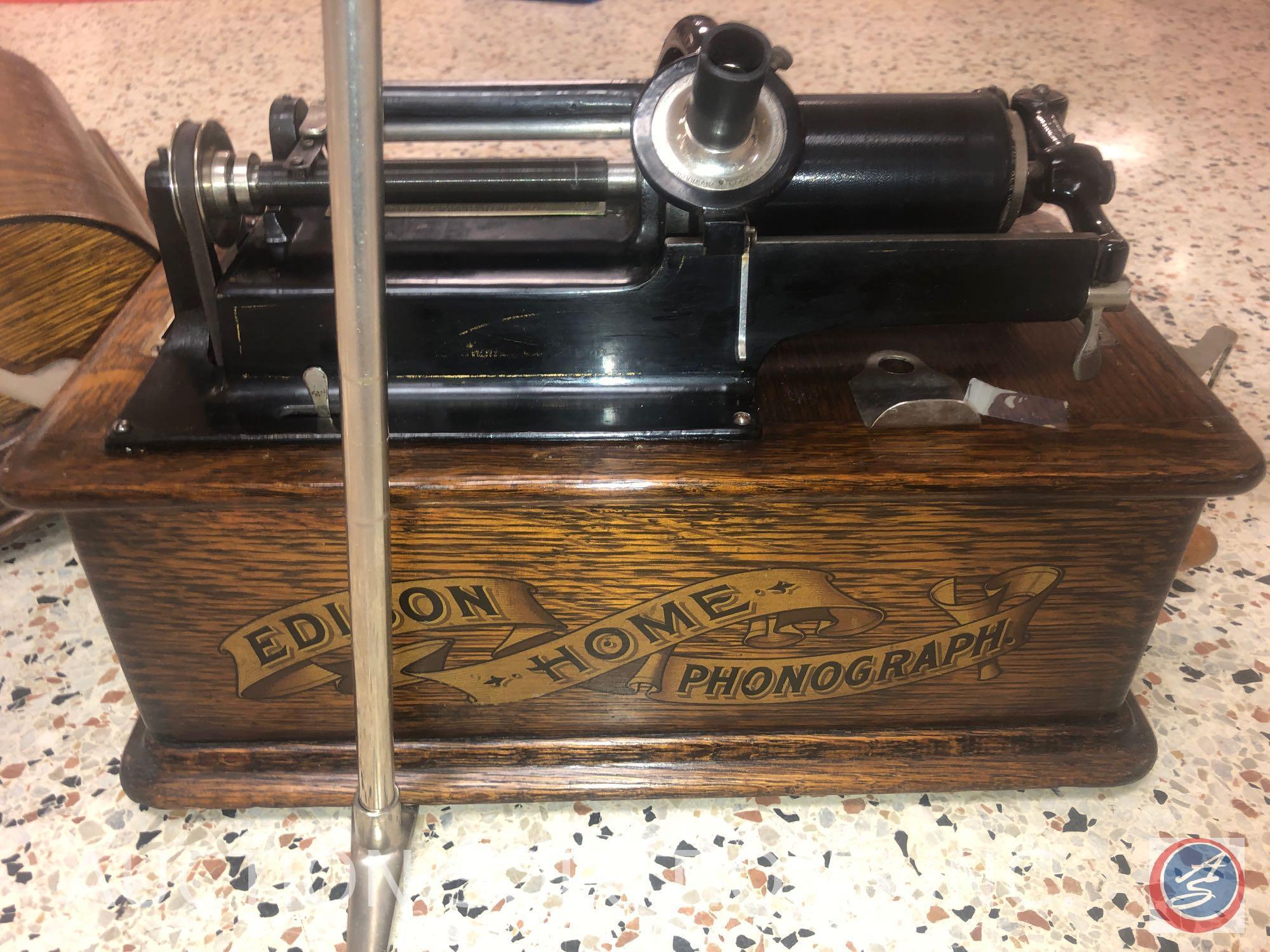 Edison Home Phonograph S/N 8207687 with Phonograph Horn by Standard Metal MFG CO. Newark, N.J.