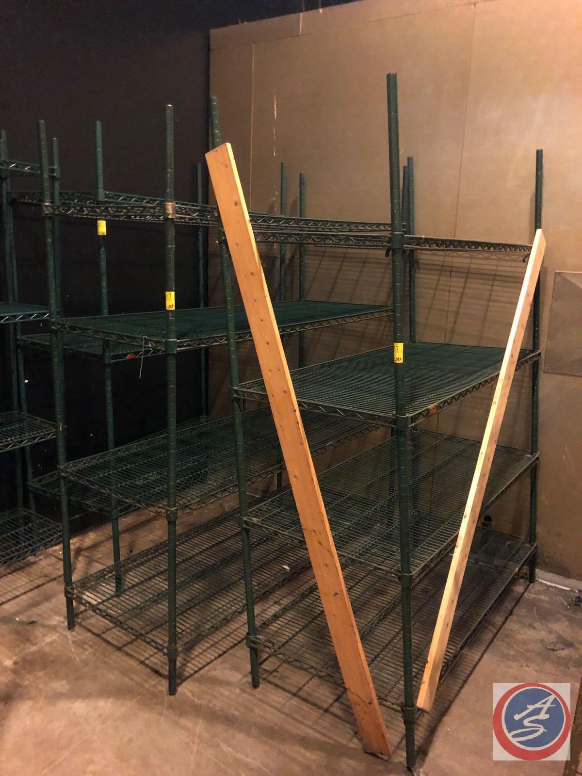 {{4X$BID}} Metro Antimicrobial Four Tier Wire Shelving Unit Measuring 60" X 14" X 72", Metro