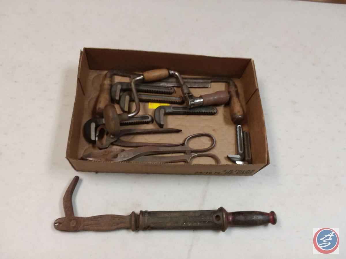 Vintage Hand Tools - Draw Knife, Brace, Snips, and More