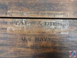 Vintage Wells Bros. Co. 'Little Giant' US Naval Tap and Die Set in Wood Case