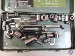 (Partial) 40 pc. SAE + Metric Combination Socket Set in Metal Case, and Allied 34 pc. Chrome