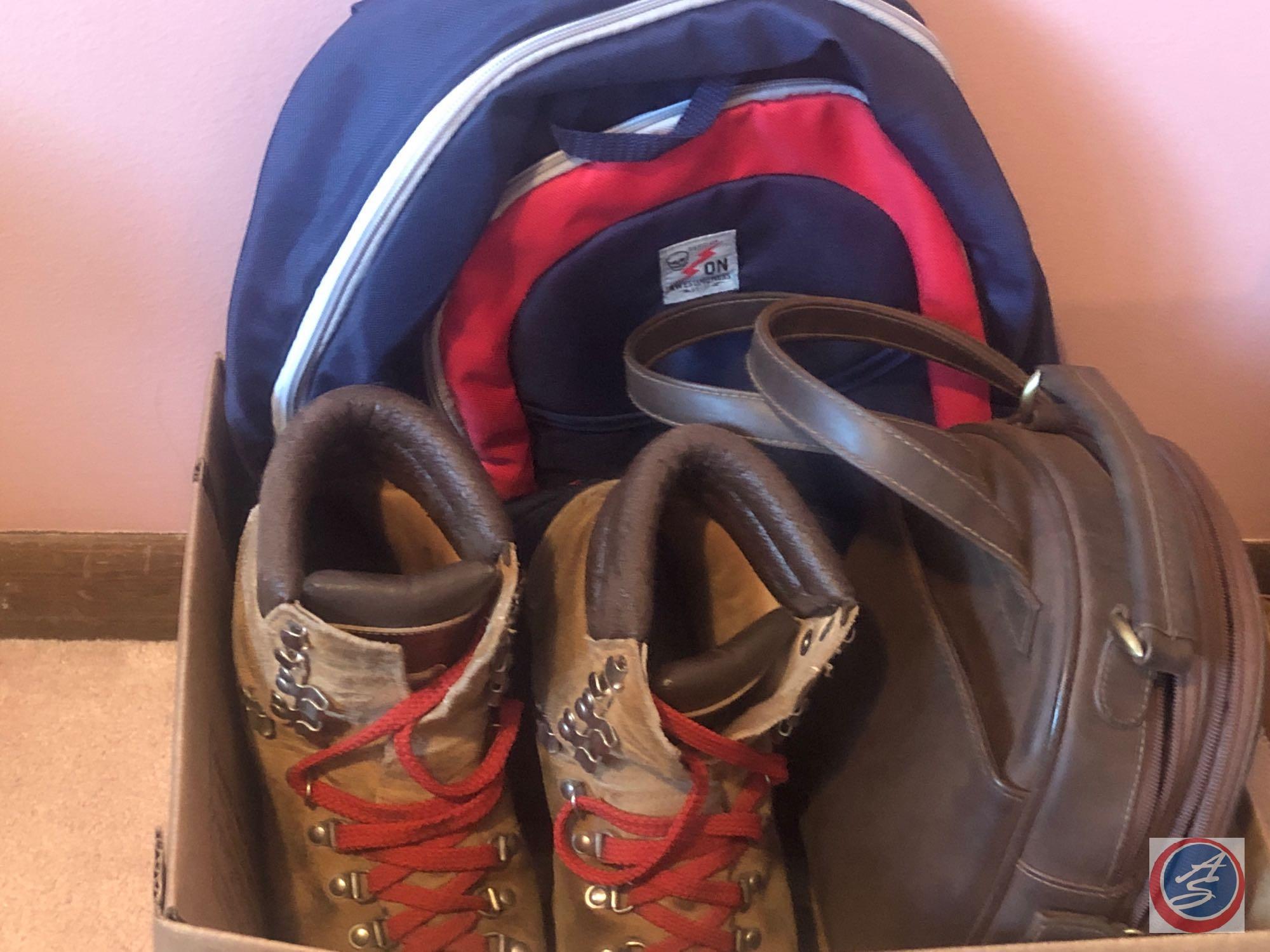 Pair of Nibram Ladies Boots Marked Garmisch Approx. Size 6, Back Pack, Rosetti Backpack Purse, Empty