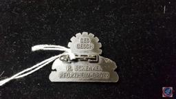 German WWII 1938 Volkswagen VW Ground Breaking Plant Works Badge. Measures 1 1/2" wide by 1 1/8?