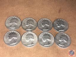 (8) 1964 Denver Mint Washington Quarters