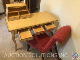 Desk with Five Drawers and Three Shelves Made in China Marked 574-45-0939 Measuring 48 1/2" X 23" X