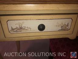 Desk with Five Drawers and Three Shelves Made in China Marked 574-45-0939 Measuring 48 1/2" X 23" X