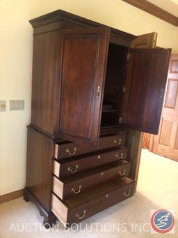 Lexington Furniture Hutch with Four Drawers and Media Cabinet Measuring 39 1/4" X 22 3/4" X 77 1/2"