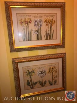 (2) Floral Framed Prints Signed L. David and Floral Framed Print [[NO MARKINGS]]
