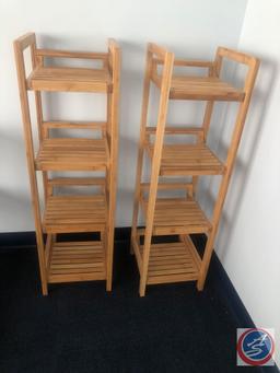 {{8X$BID}} (3) IKEA Ragrund Chairs Measuring 55" Tall Model No. 1521, (3) Three Tier Side Tables