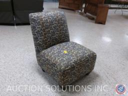 Upholstered Armless Chair, 26" x 34" x 16"