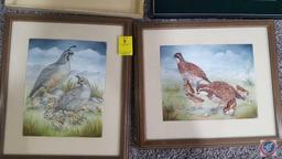 (2) Framed Artwork Signed Armede Patterson, (2) Framed Drawing Signed Louis Hirth 1950 and Framed