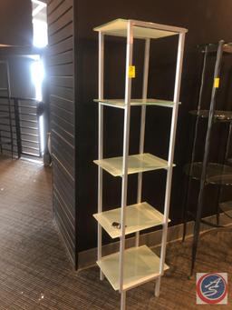 Five Tier Frosted Glass and Metal Concord Tower Measuring 17" X 13" X 65"