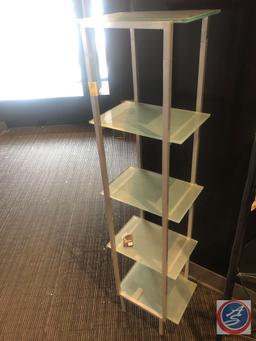 Five Tier Frosted Glass and Metal Concord Tower Measuring 17" X 13" X 65"
