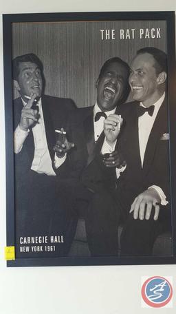 Framed Print of the Rat Pack at Carnegie Hall New York 1961 and Signed Framed Print of Marilyn