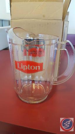 (2) Lipton Pitchers New in Box and (5) Water Pitchers