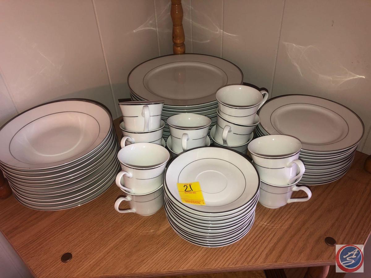 Gibson Housewares China Set Including (12) Cups, (12) Saucers, (12) Bread and Butter Plates, (12)