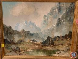 Original Framed Oil Painting Signed by Willi Bauer Measuring 41" x 33"