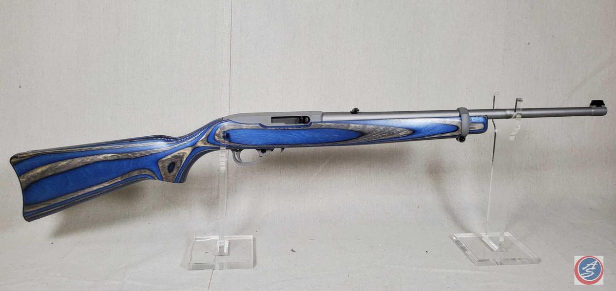 Ruger Model 10/22RB 22 LR Rifle Semi-Auto Stainless Steel Rifle with Blue Laminated Stock, New in