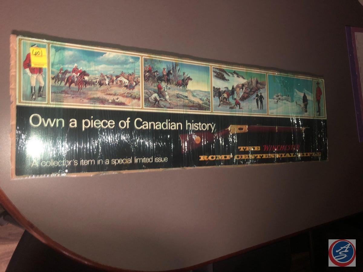 Winchester RCMP Centennial Rifle Poster on Cardboard