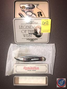 Legends of the West Wild Bill Hickok Revolver Knife and Mini Bullet Knife, Remington Knife R1613