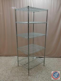 29.75" X 24" X 74.5" Five Tier Metal Shelf