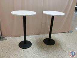 {{2X$Bid}} 26.5" X 42.5" Round Marble Tables