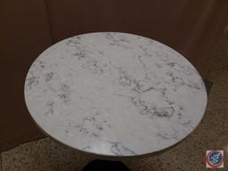 {{2X$Bid}} 26.5" X 42.5" Round Marble Tables