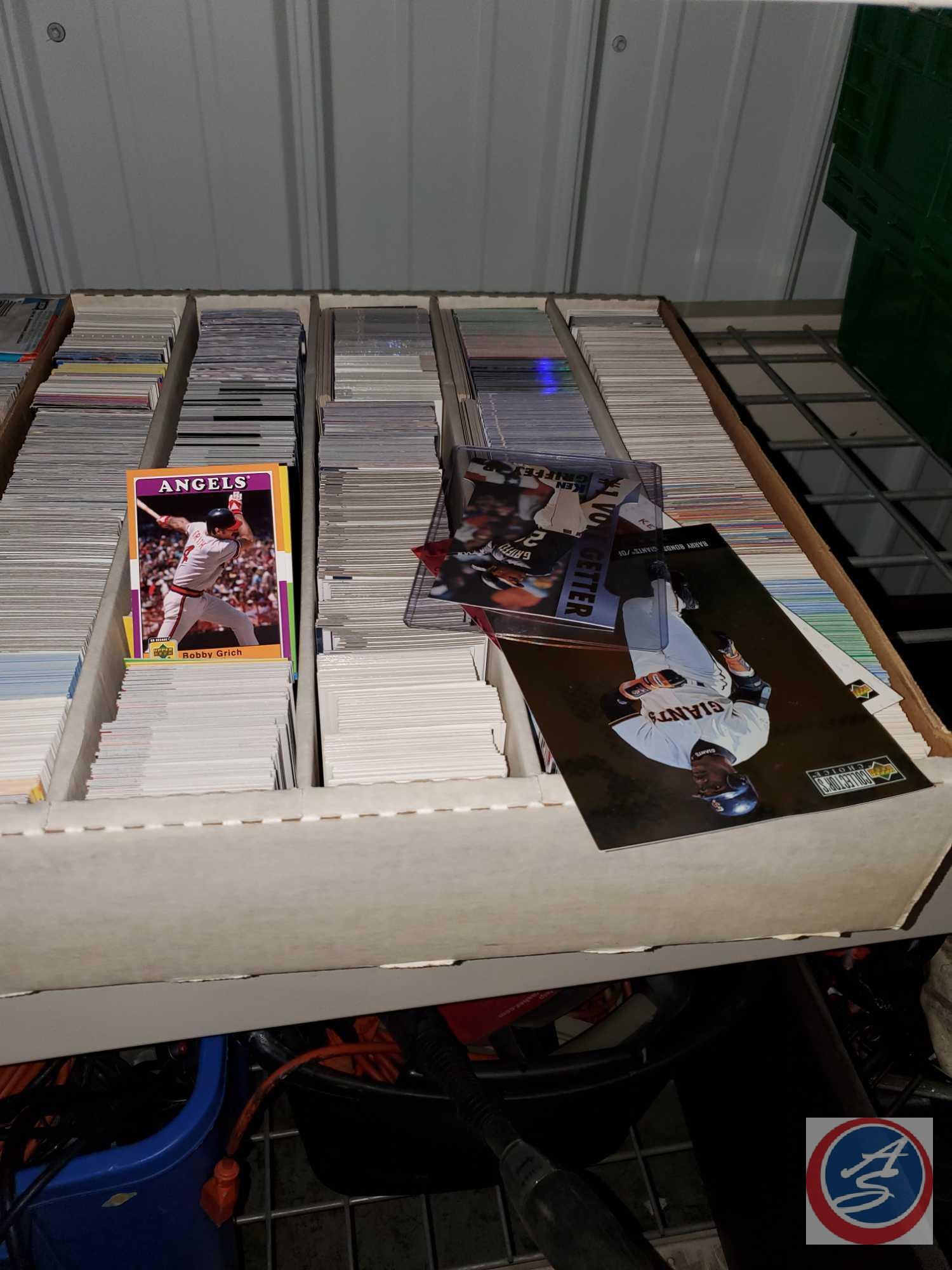 4 big flats of mostly baseball cards