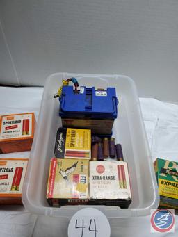 Lot Vintage Shotgun Shell Lot and Power Wheels Battery