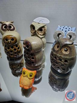 Owl Figures including a few Votives and Candle Holders