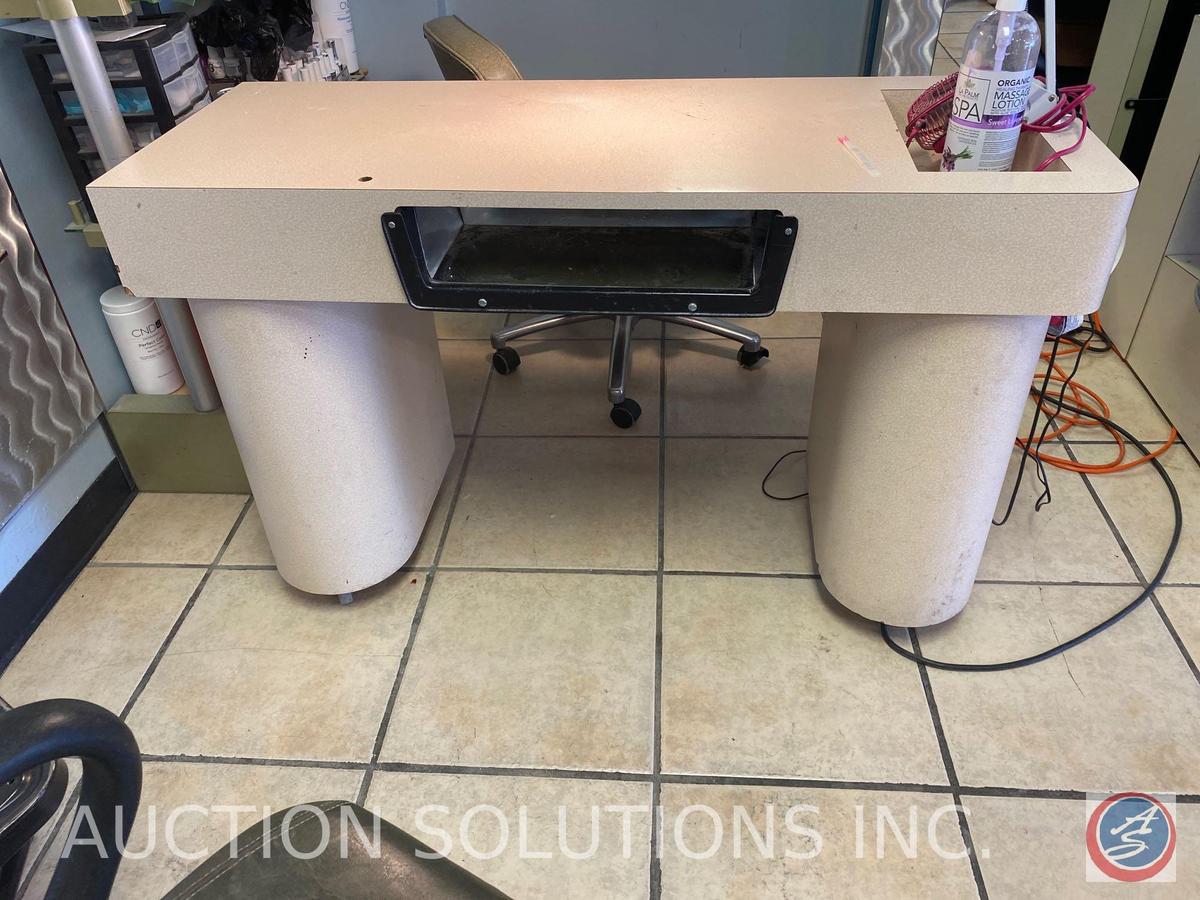 Nail Station with Cabinet Space 48" X 46" X 18"