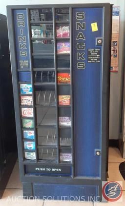 Snack and Drink Machine 60" X 34" X 28.5" (No Coin Slot)