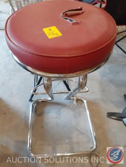 Red Stool Measuring 31" and Black Stool Measuring 24"