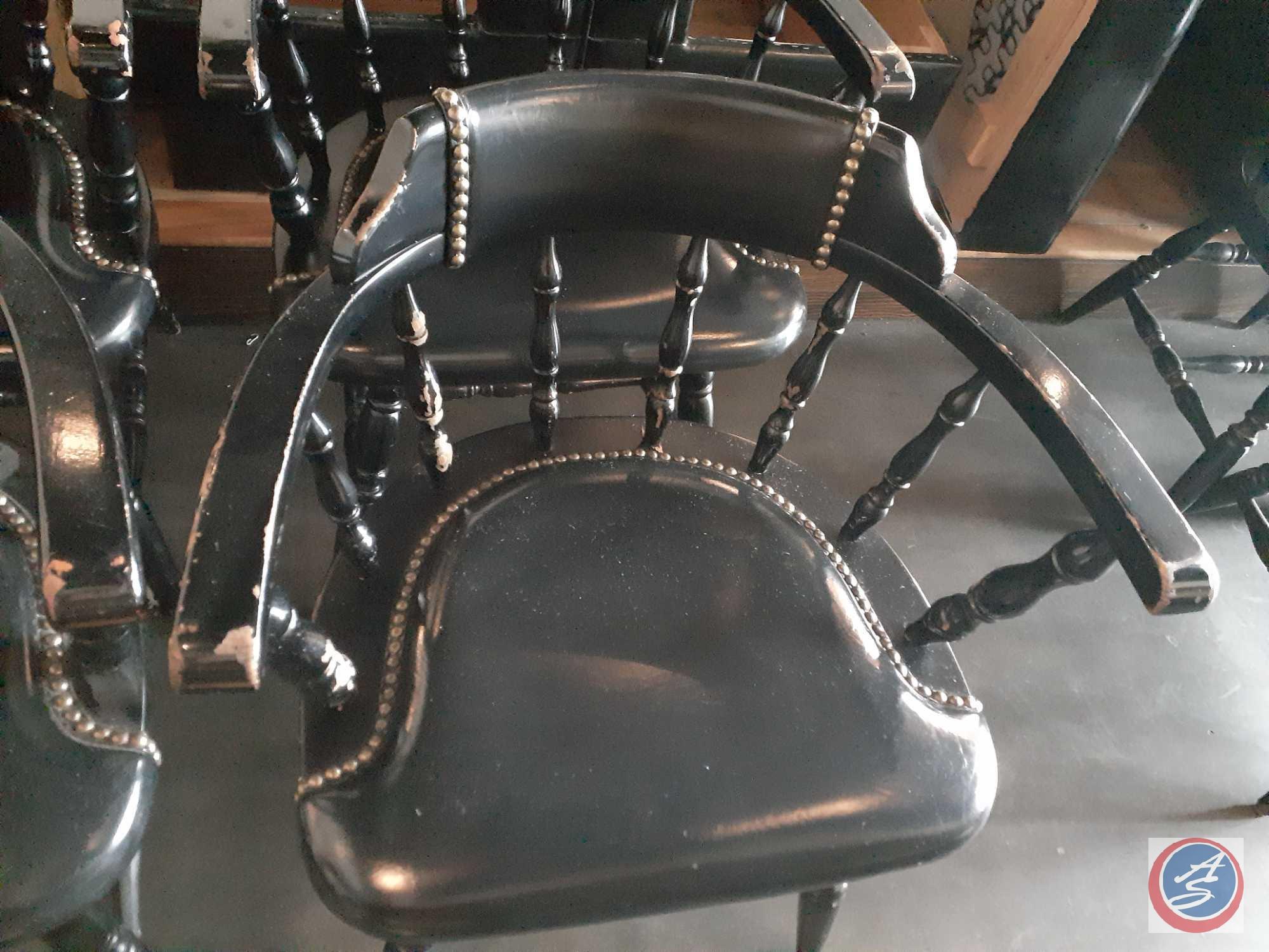 {{4X$BID}} (4) Spindle Back Dining Chairs w/ Nailhead Accents