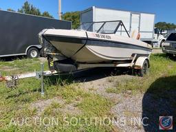 Late 60's/Early 70's Chrysler Ski Boat w/ Chrysler Skier Outboard Engine and Single Axle Trailer