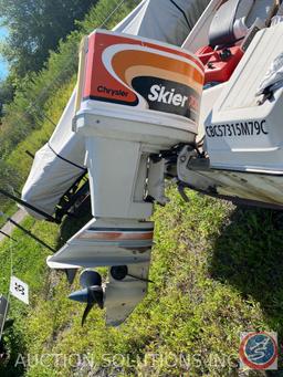 Late 60's/Early 70's Chrysler Ski Boat w/ Chrysler Skier Outboard Engine and Single Axle Trailer