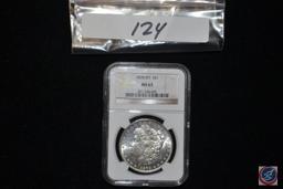 Silver Dollar 1878 NCG slabbed and graded MS 63