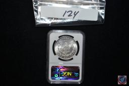 Silver Dollar 1878 NCG slabbed and graded MS 63