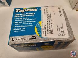 (5 times the money) (5) boxes of Tapcon 1/4 x 3 1/4 self tapping concrete screws