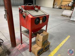 Central Pneumatic Sand Blast Cabinet and 2.5 boxes of Walnut Shell Media
