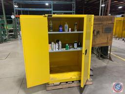 Global Industries Model BS-90. 90 gallon flammables storage cabinet. 43 x 34 x 66 inches.