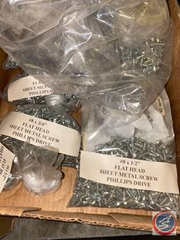 Assorted Sheet metal screws bagged and labelled.