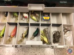 Plano plastic tackle system top cabinet and four drawers w/contents included - Lures of the various